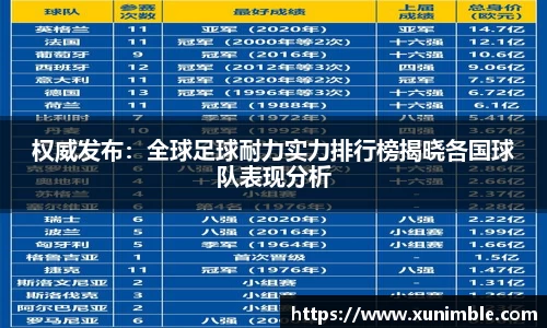 权威发布：全球足球耐力实力排行榜揭晓各国球队表现分析